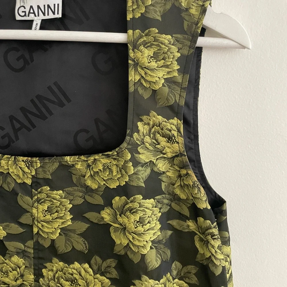 GANNI Flower Jacquard Suiting Mini Dress - Picture 5 of 9